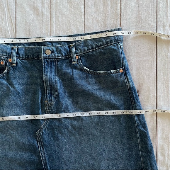 GAP Denim Maxi Skirt Women’s 18 Blue Long Front Slit High Rise Cottagecore Boho - Picture 13 of 16